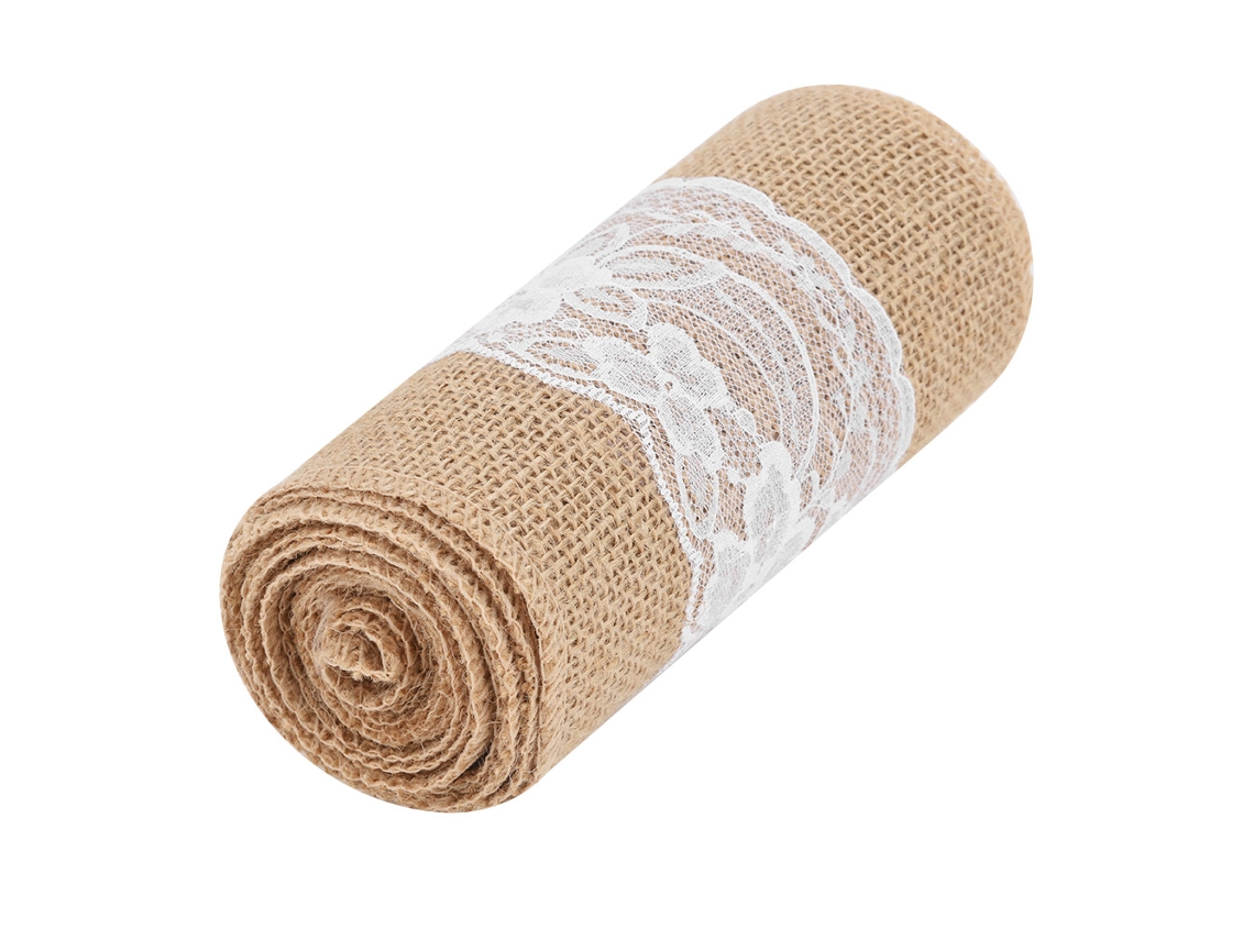 Fita De Juta Com Rendado Para Decoração De Casamento Rustico Diy 2.7m