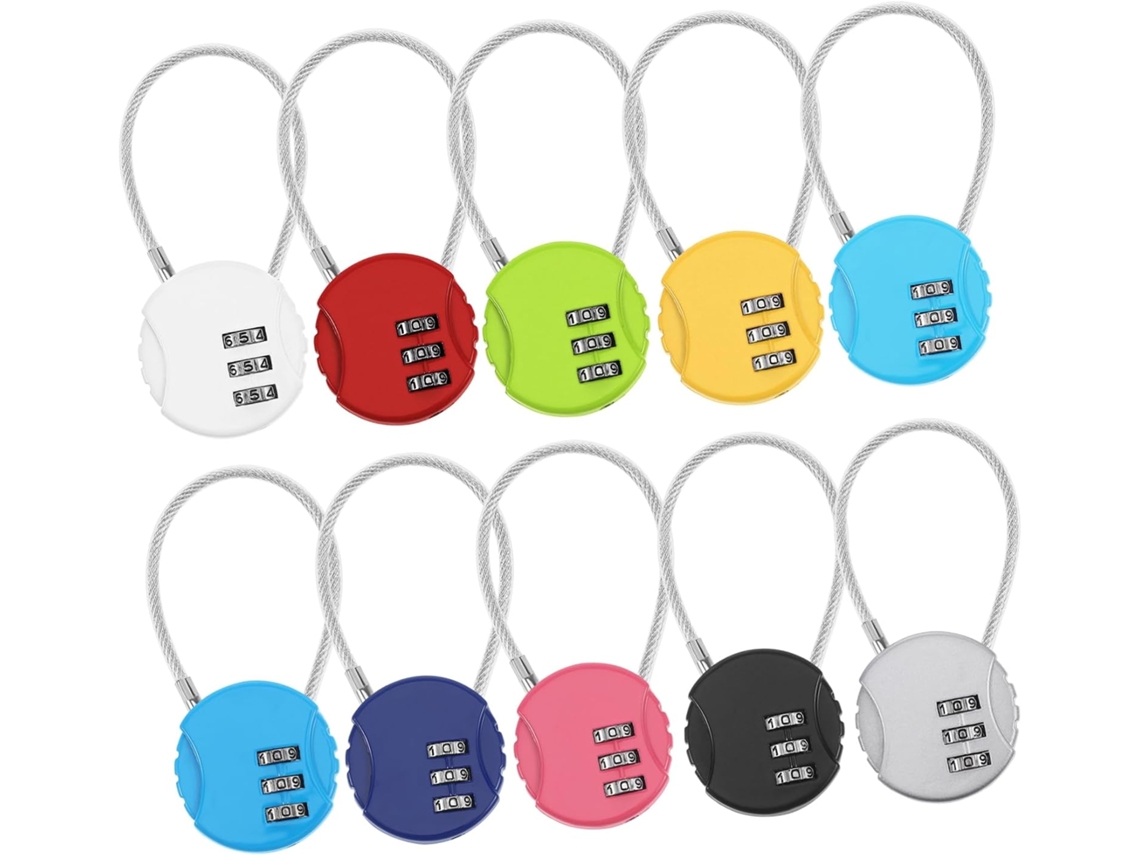 Conjunto De 10 Cadeados De Combinação Para Malas, Pequenos Armários