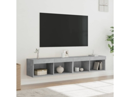 Vidaxl Móveis De Tv Com Luzes Led 2 Pcs 80x30x30 Cm Cinzento Cimento