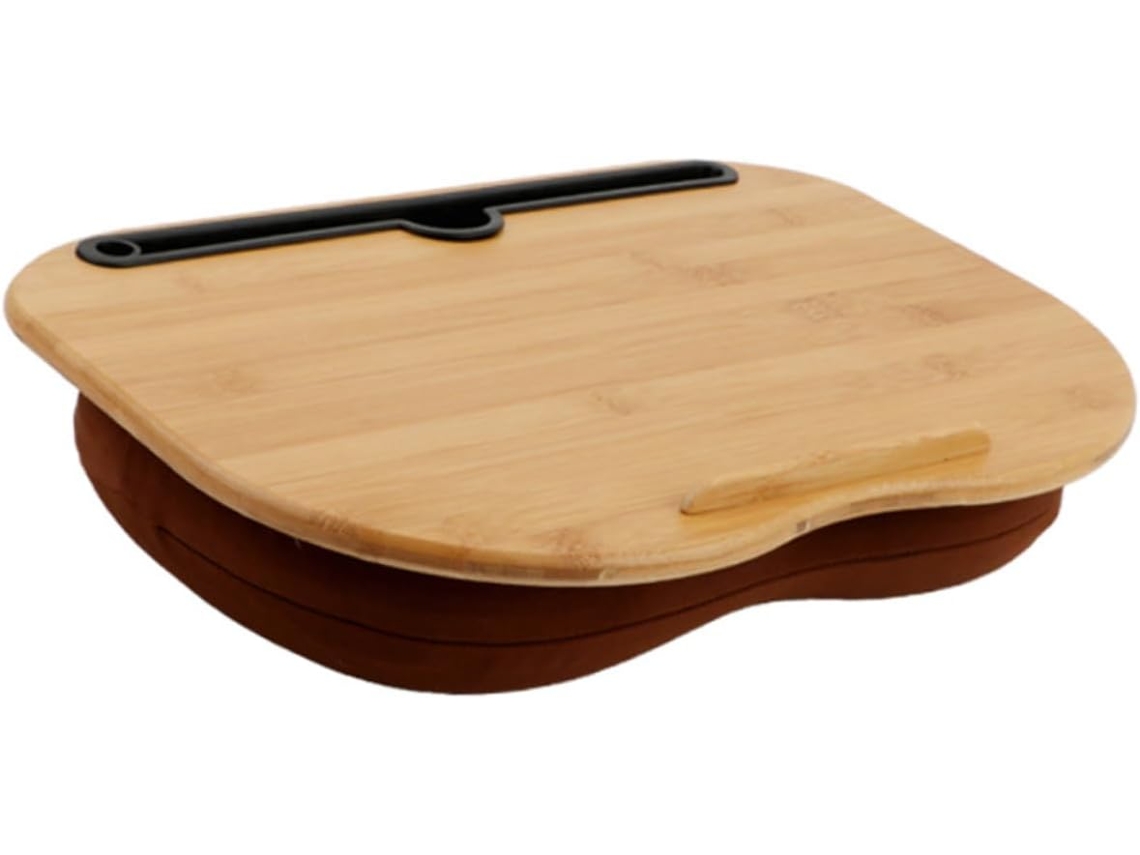 Mesa Para Laptop Em Bambu Com Compartimento, Tamanho P