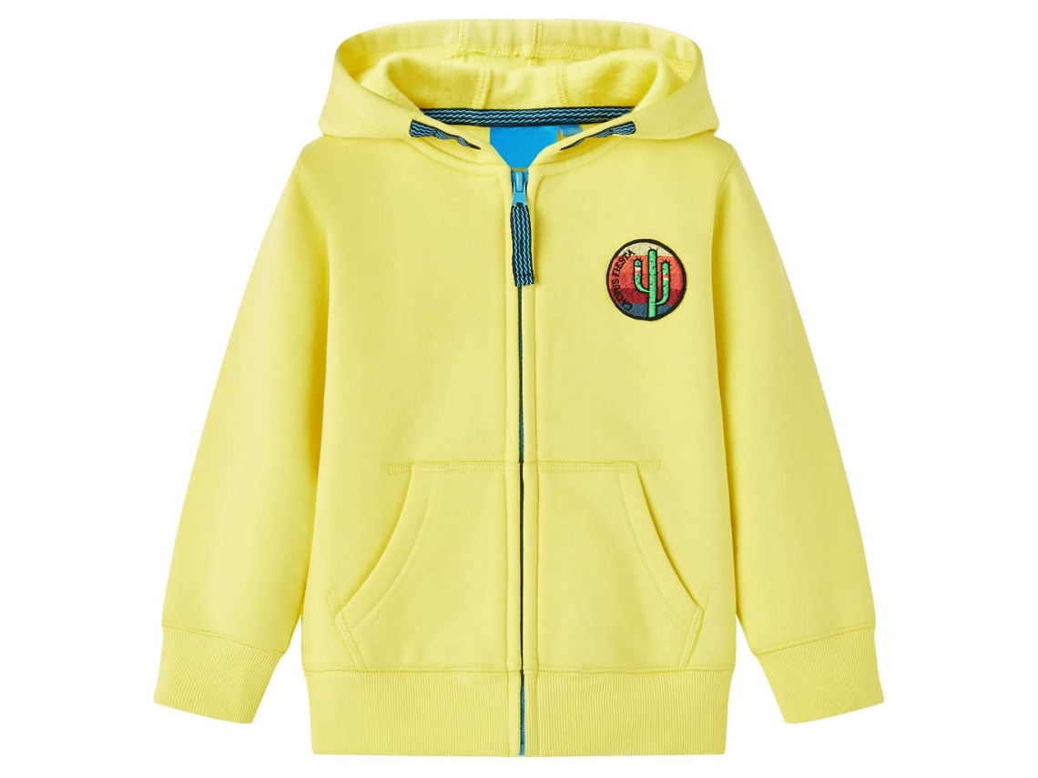 Sweatshirt Para Criança Com Capuz E Fecho Amarelo-claro 92