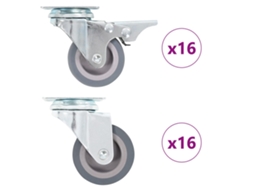 Vidaxl 32 Pcs Rodas Giratórias 50 Mm