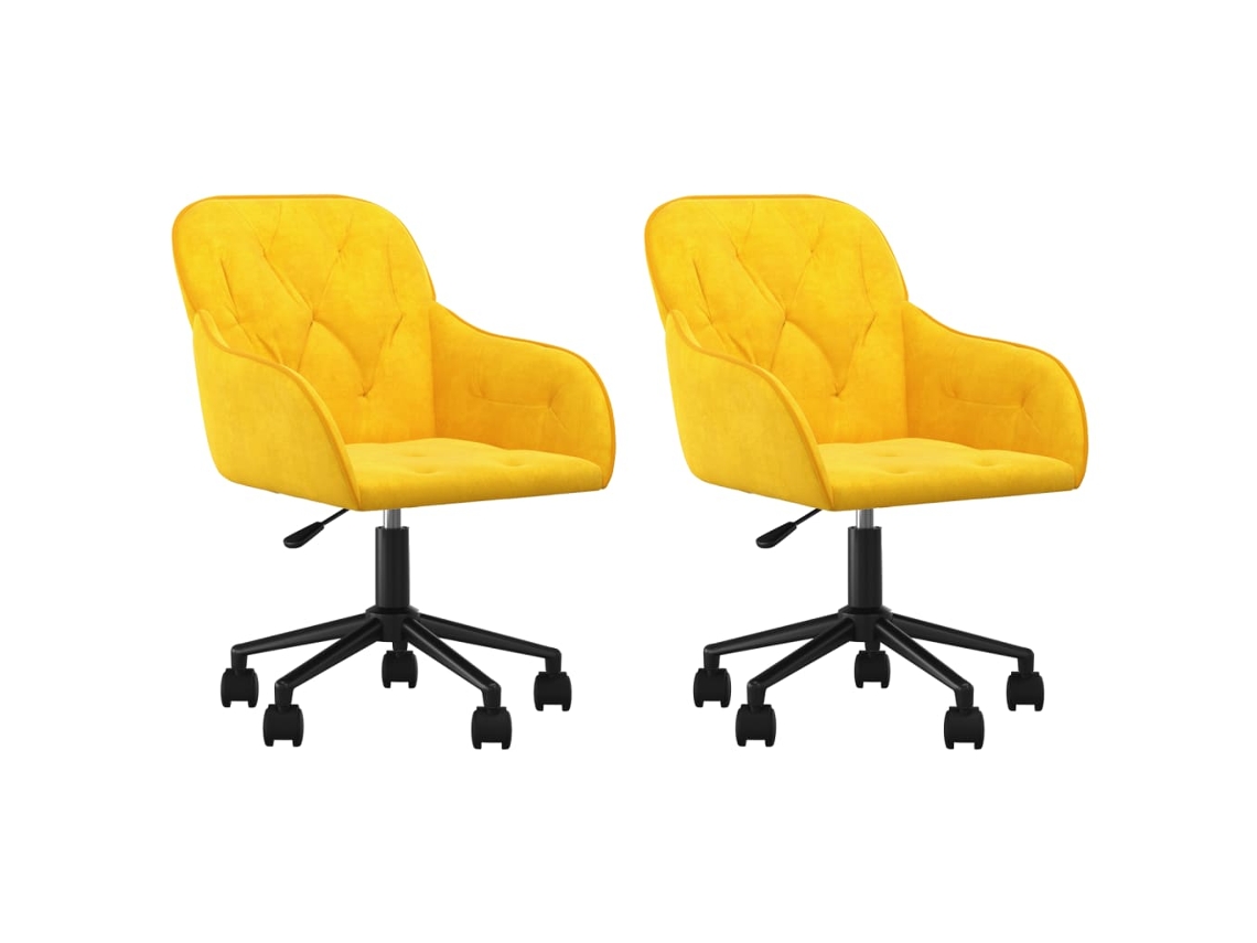 Dining Chair, Dining Chairs Vidaxl Amarelo Veludo (n/a)
