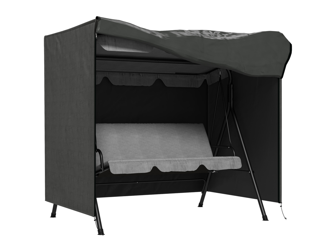 Capa para móveis de jardim ZENCORE SERVICES protetora para baloiços com fecho de correr 177x114x152cm cinza escuro