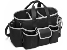 Bolsa organizadora de limpeza Yiju com design funcional, organizador portátil com compartimentos grandes e espaçosos.