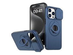 Capa Para Iphone 16 Pro Max Suporte Magnético Azul Czhhmart