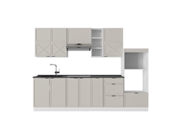 Cozinha Fame Line, 280cm, Pt Antracite, Grisbeige/branco, Branco, Vicco