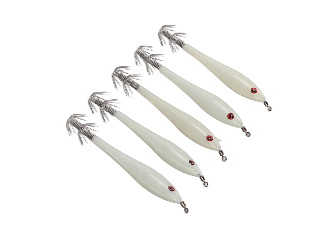 Isca Artificial Lula Comprida Glow 5 Unidades