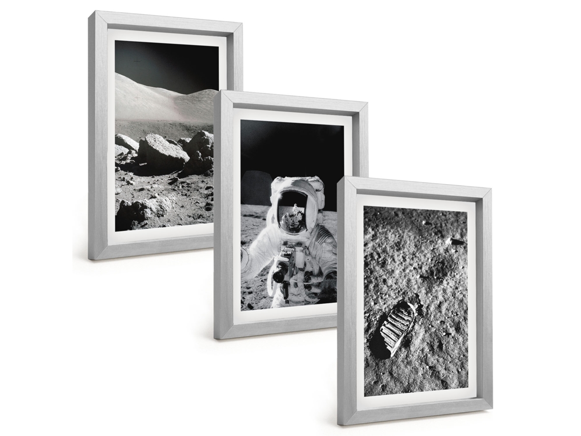 Composição De Quadros Fotos Da Nasa, Lua, Astronauta Espelharte (3 Peças 20x30 Cm)