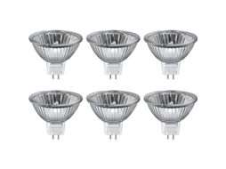 Lâmpadas Halógenas Mr16 35w Reguláveis 12v Gu5.3 2800k 400lúmens Pacote De 6