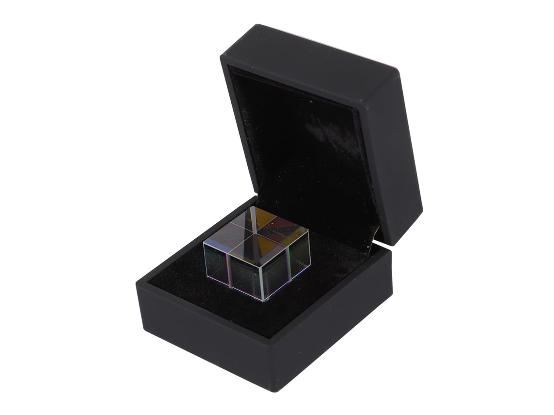 Prisma Óptico Quadrado, Decorativo, Vidro de Dispersão Arco íris com Caixa Presente Científica 2,50 X Cm Poleg