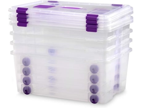 Caja Plástico Almacenaje Grandes Multiusos Con Asa Y Ruedas Medidas 585 X 390 X 250 Capacidad de 42 Litros COMFORT HOUSE