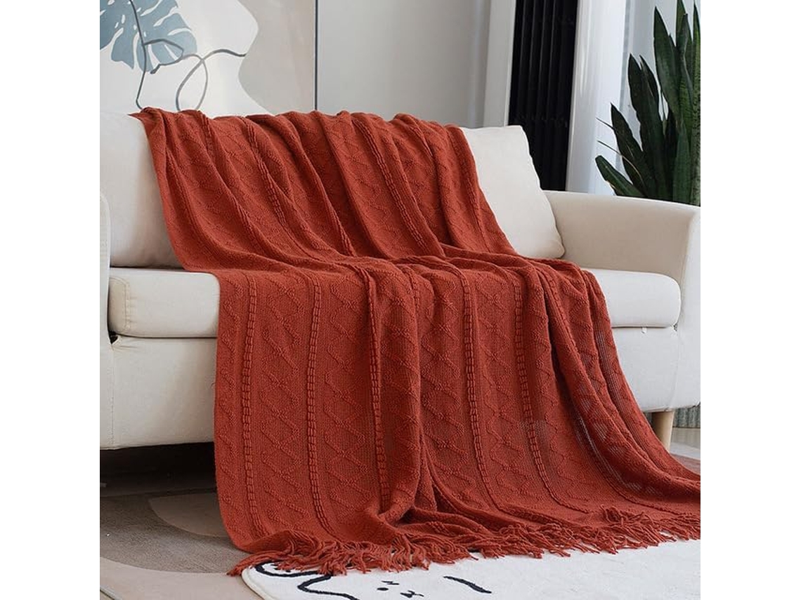 Manta Nórdica de Tricô para os Pés da Cama Toalha Decorativa Sofá Escritório Ar Condicionado Cochilo, Macio, Q