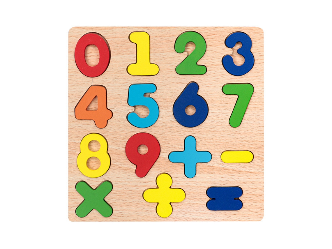 Ats tablero de Números de Madeira para Crianças Puzzle Educativo Aprendizagem Precoce 0 9 Brinquedo de Cognição Numérica para Bebês