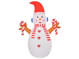 Boneco De Neve Inflável De 240 Cm, Decoração Natalina Para Exterior Com Luzes Led, Poliéster Impermeável, Ip44