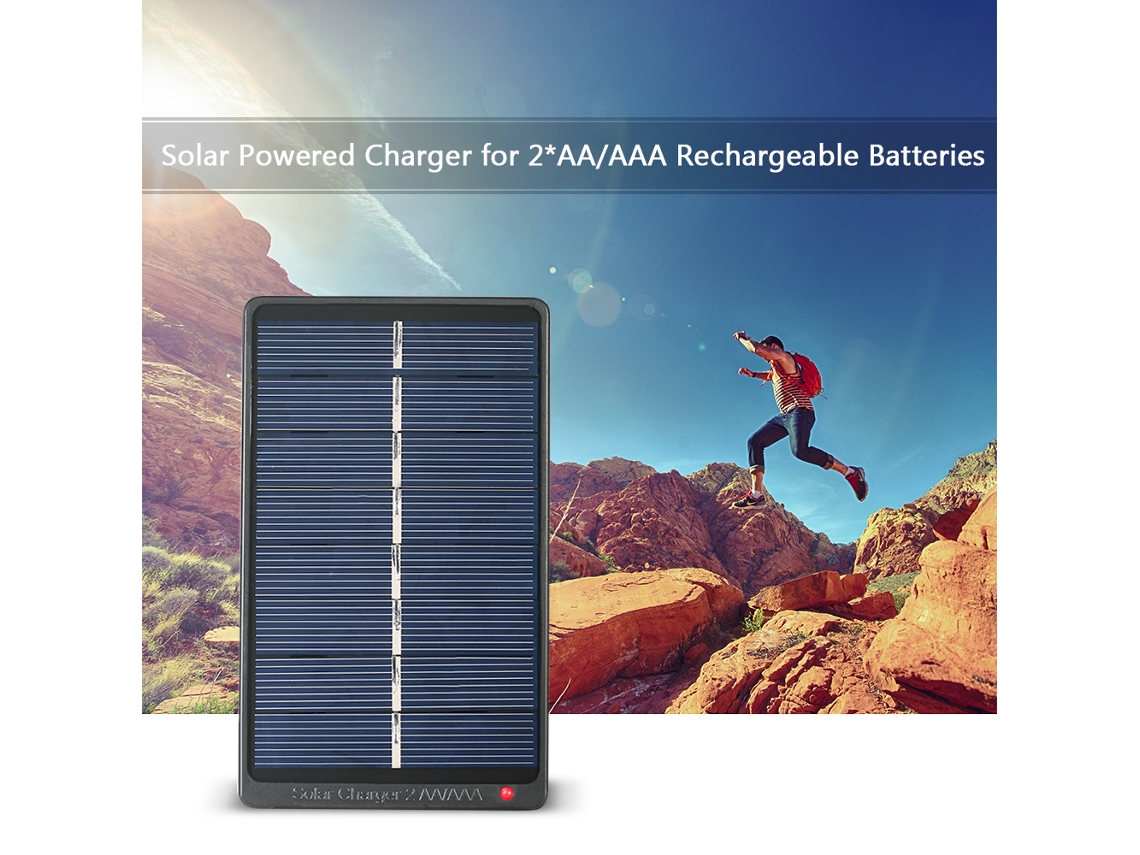 Carregador Solar LAXISCREED para Baterias Recarregáveis 2*aa/aaa