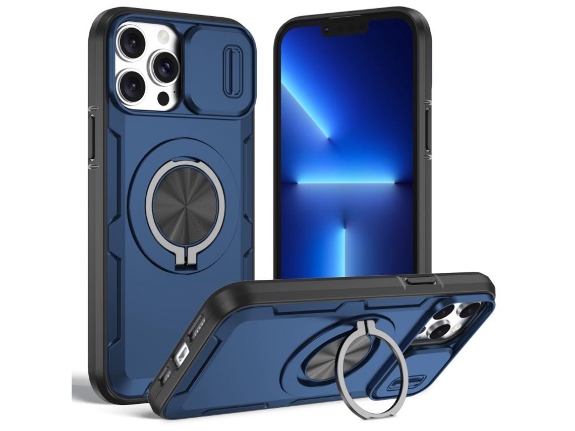 Capa Zruxe Compativel Com Iphone 13 Pro Max / 12 Pro Max (magsafe - Suporte Giratorio - Cor Azul)