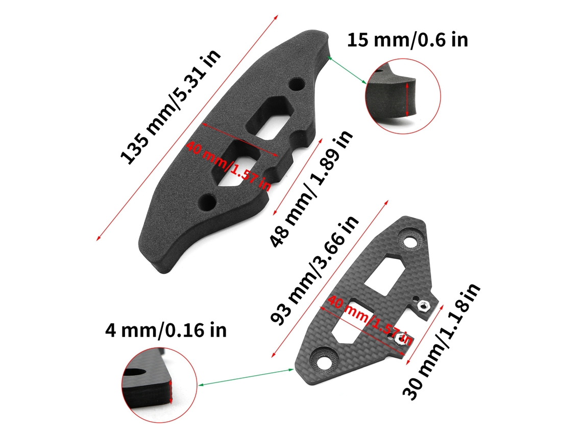 Mali conjunto de Espuma Anti colisão de Fibra de Carbono para Carro Controle Remoto Tamiya Xv02 Rally 1/10