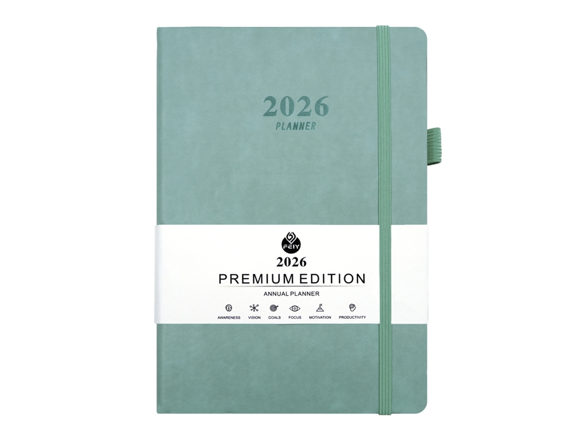 Agenda Semanal 2026, Capa de Couro, Tamanho A5, Azul BRILVIBERA