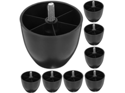 Conjunto De 8 Pés Plástico Pequenos, Niveladores Ajustáveis, Protetores E Substitutos Para Sofás Cadeiras