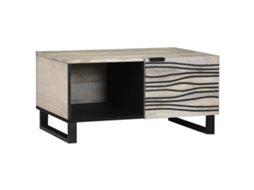 Conjunto 1 Mesa De Centro Vidaxl Branco Madeira De Mangueira Maciça (80 X 50 X 40 Cm)