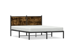 Bed Frame, Bed Frames Vidaxl Marrom Aço (137 X 190 Cm)