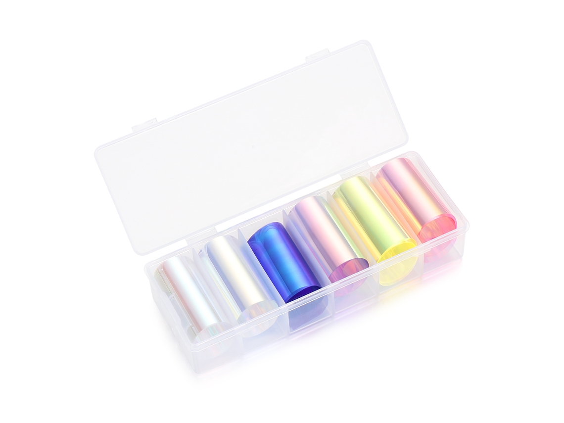 Adesivos Holográficos para Unhas com Efeito Aurora, Ferramentas de Decoração para Unhas "faça Você Mesmo", com Design em Película de Celofane. MDUG