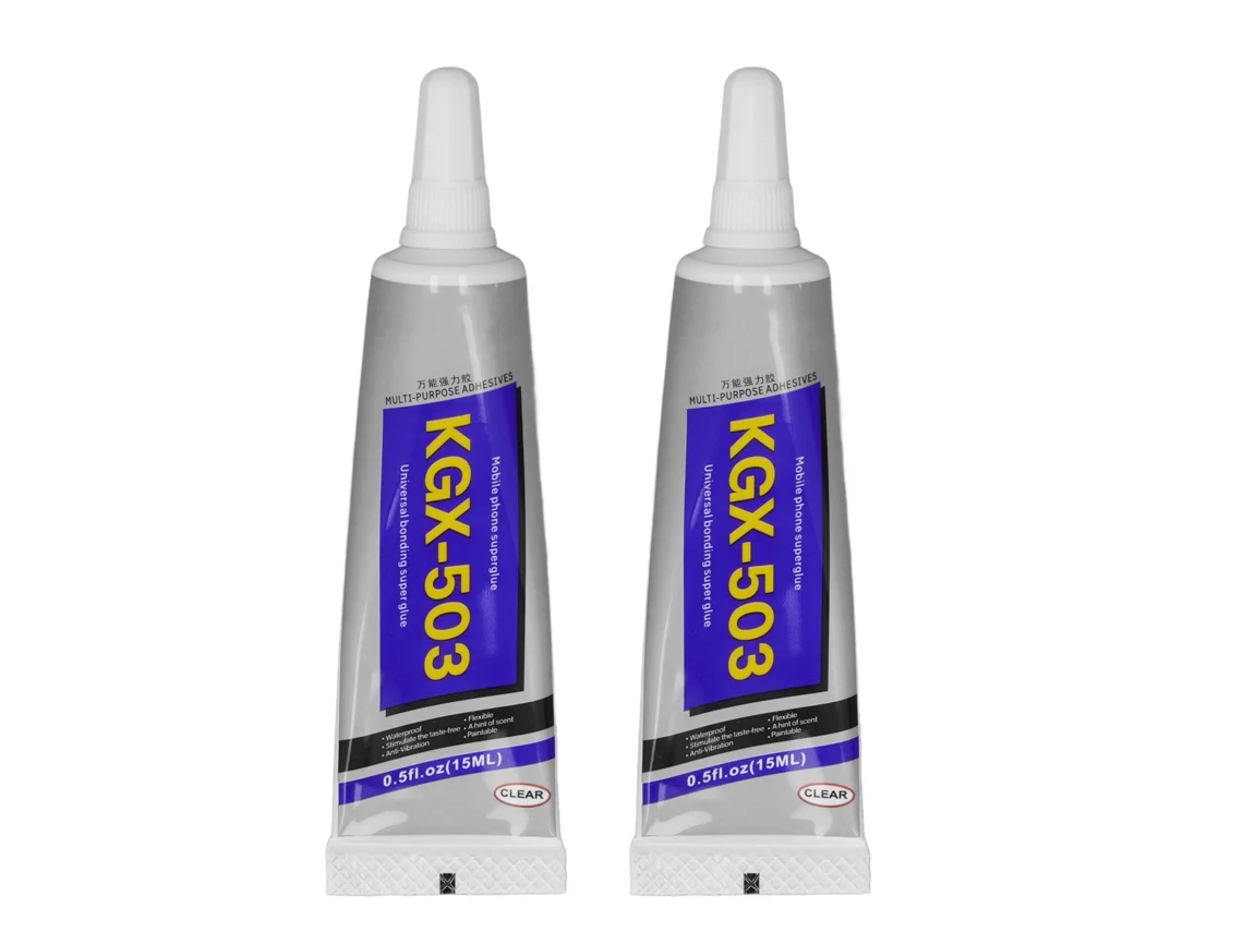 2 unidades de 15ml de cola de silicone super forte para reparo eletrônico, selante rápido para moldagem, cola branca.