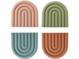 Conjunto De 4 Porta-copos Silicone Para Bancada E Mesa