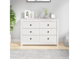 Mueble auxiliar de pino macizo blanco de 100 x 40 x 72 cm