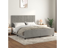 Vidaxl Estrutura De Cama C/ Cabeceira 180x200 Cm Veludo Cinzento-claro