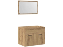 Bathroom Furniture Set, Bathroom Furniture Sets Vidaxl Marrom Madeira Processada (n/a)