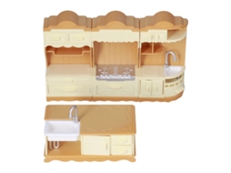 Rebe-set De Cozinha Miniatura Para Casa De Bonecas, Móveis Requintados E Seguros, Presente Para Crianças (pia, Fogão, Armário, Mesa De Cozinha)