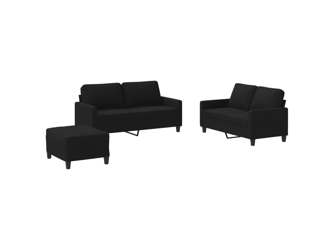 Sofa Set, Sofa Sets Vidaxl Preto Tecido (n/a)