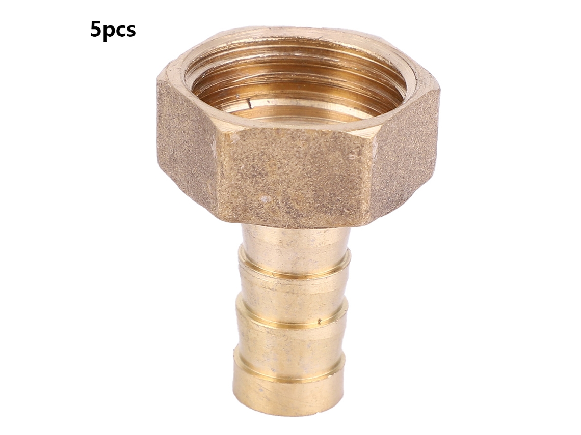 Conector De Mangueira Em Latão 10mm Barb Roscado Fêmea Bsp 1/2" Para Dutos E Equipamentos