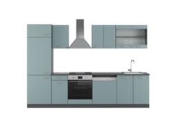 Cozinha R-Line, 300 cm sem bancada, cinza azulado/antracite, Vicco