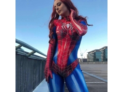 Homem-aranha/venom Cosplay Para Mulher Macacão Inteiro Para Halloween Newmred AM Vermelho A