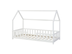 Cama de Criança EN.CASA Sisimiut Forma de Casa Pinho 90X200 Cm Branco