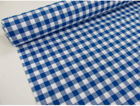 Toalha de Mesa HULEHULE TEX Quadrados Cuba (Azul e Branco - 140 x 350 cm)