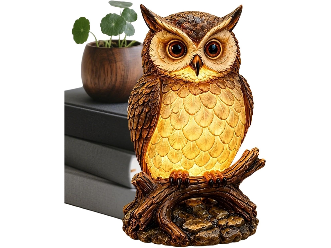 Luminárias noturnas genéricas de resina para decoração de mesa.