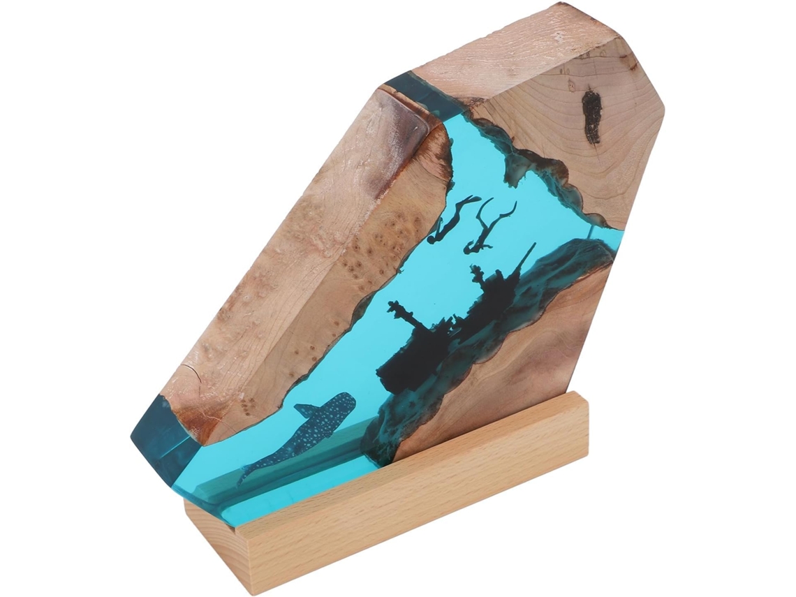 Luminária Led Diver Ocean Wood, Alimentada Por Usb, Com 6 Níveis De
