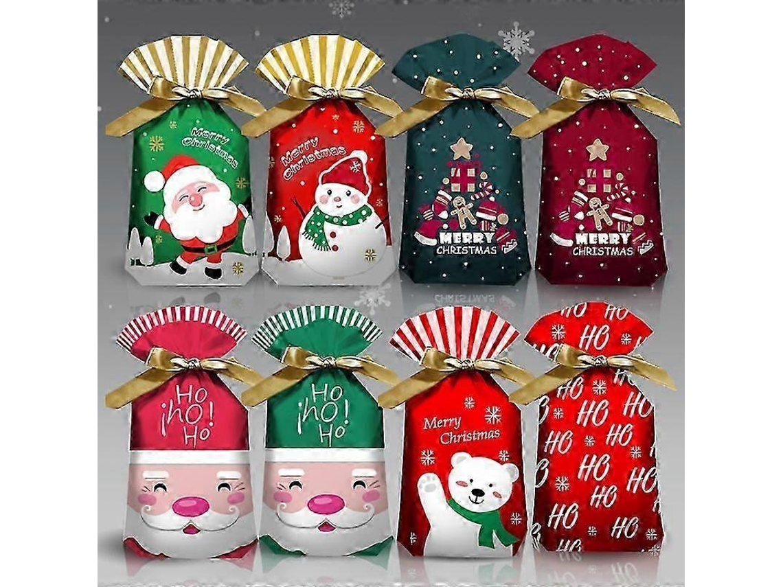 Sacos De Presente De Plástico Cartoon Para Natal, Festas Infantis, Doces E Biscoitos