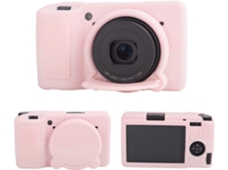 Capa Silicone HEXINYIGJLY para Ricoh Gr Iii/gr Iiixtampa Objetiva Removível, Acesso Tripé Rosa Claro
