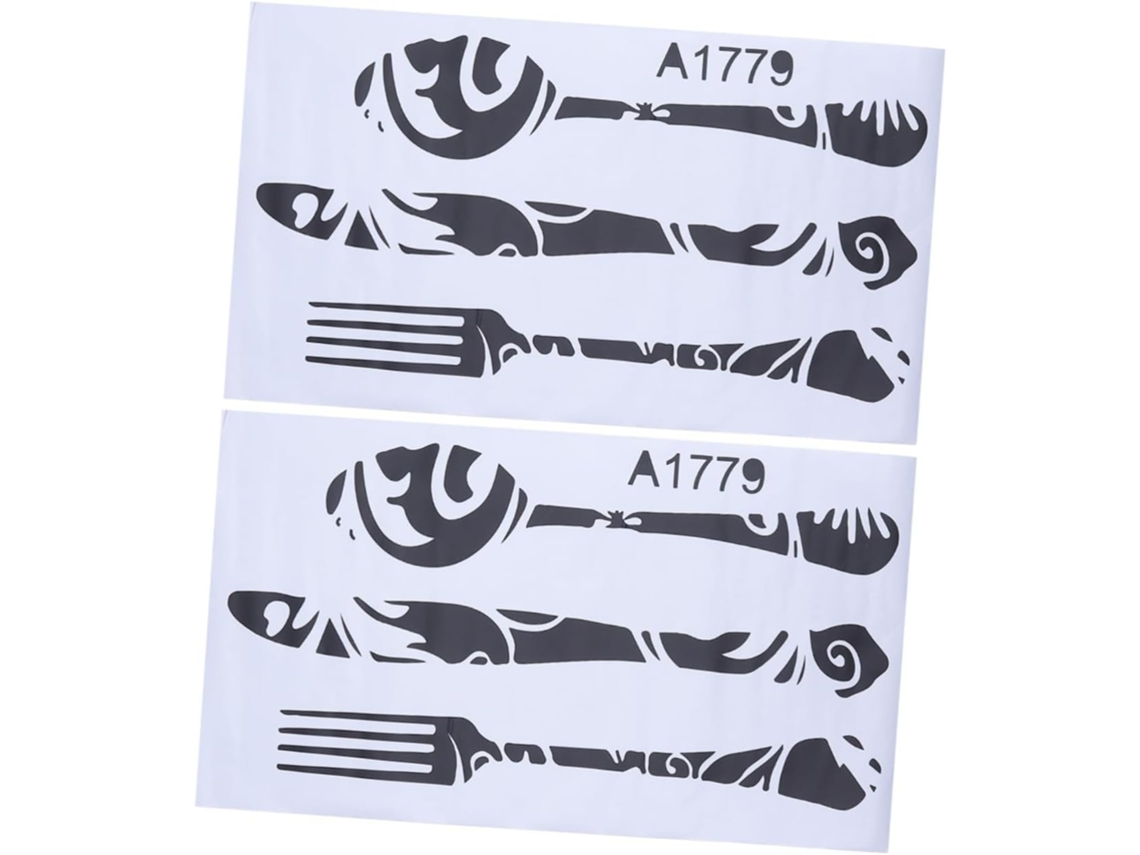 Conjunto De 2 Adesivos De Parede Criativos Em Formato De Talheres, Decorações Removíveis.
