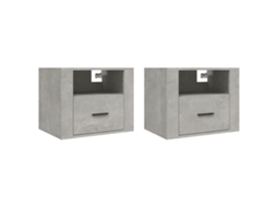 Wall-mounted Bedside Cabinet, Wall-mounted Bedside Cabinets Vidaxl Cinzeto Madeira Processada (n/a)