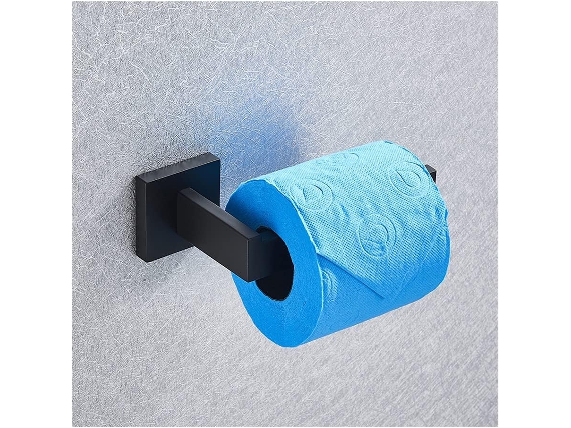Lslytq Suporte Para Toalhas Preto, Cabideiro Com Gancho Para Roupão, Conjunto De Acessórios Para Banheiro, Porta Papel