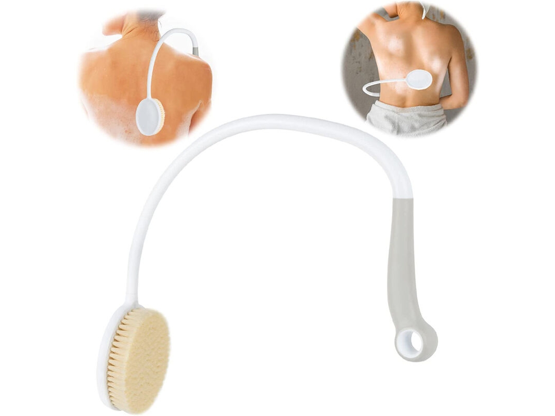 Escova De Banho Para Costas Com Cabo Longo Ergonómico E Cerdas Macias