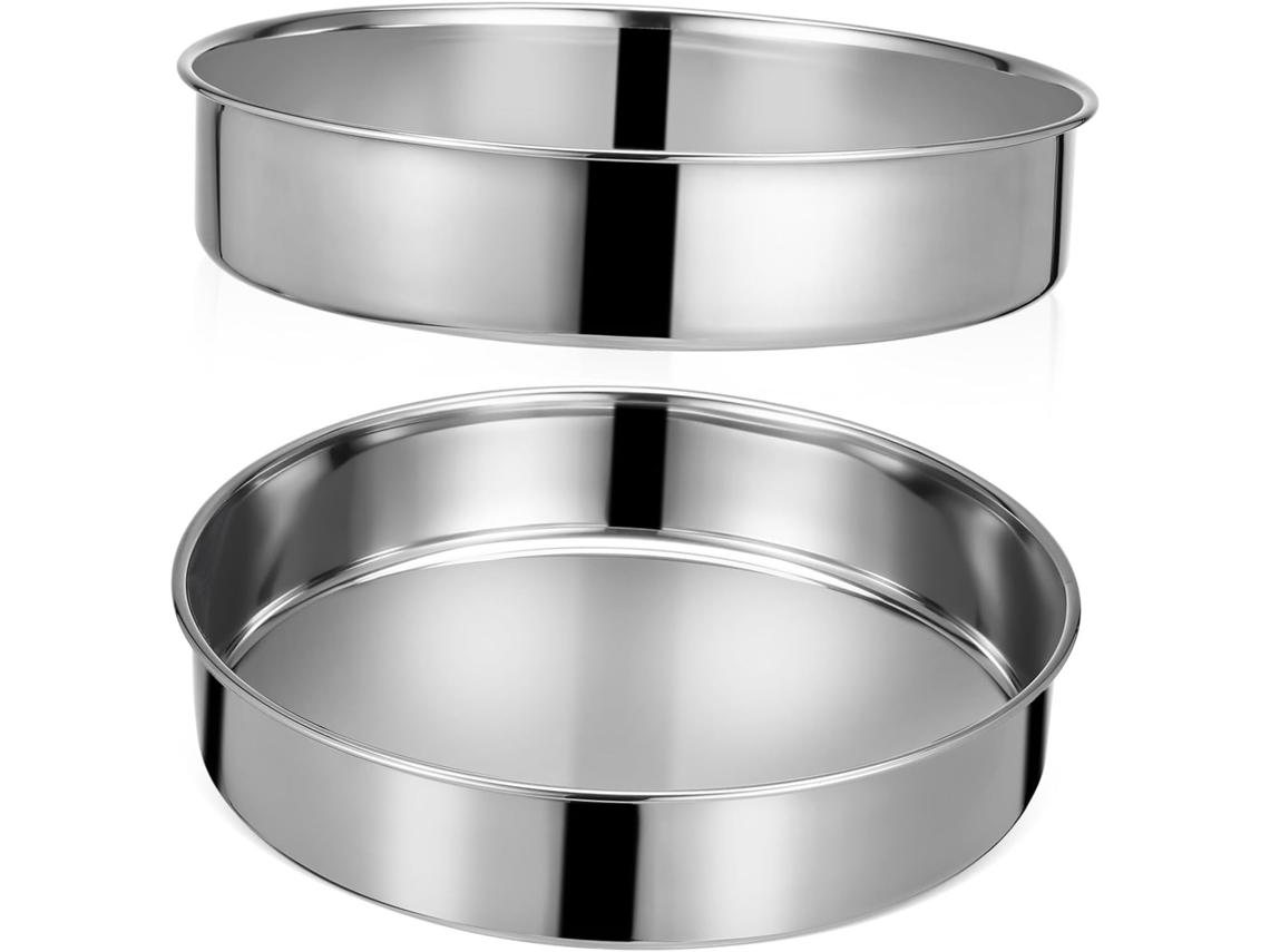 Conjunto de 2 bolas redondas multiuso em aço inoxidável para boliche.
