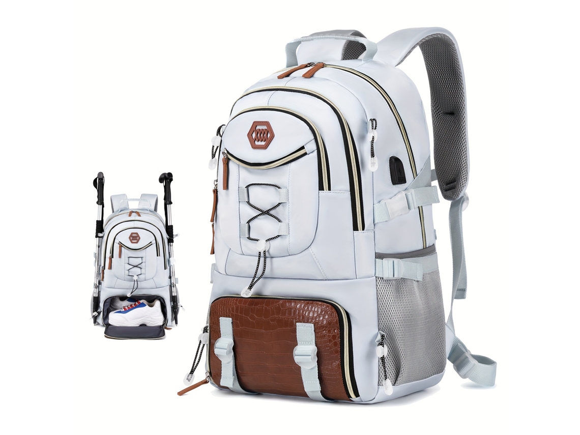 Mochila De Viagem Grande, Bolsa Espaçosa Para Laptop Com Compartimento Para Sapatos, Impermeável, Vários Compartimentos, Perfeita Para (fmy)