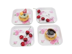 Plato De Frutas Y Snacks, 4 Piezas De 15cm, Capacidad Grande, Melamina, Para Hogar, Escuela Y Restaurante (lavanda) Rosa